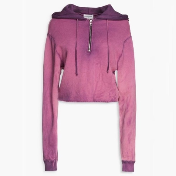 New Cotton Citizen Brooklyn Crop Zip Hoodie in Lavender Mix Size Small - Picture 1 of 8